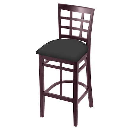 25 Counter Stool,Dark Cherry Finish,Canter Iron Seat